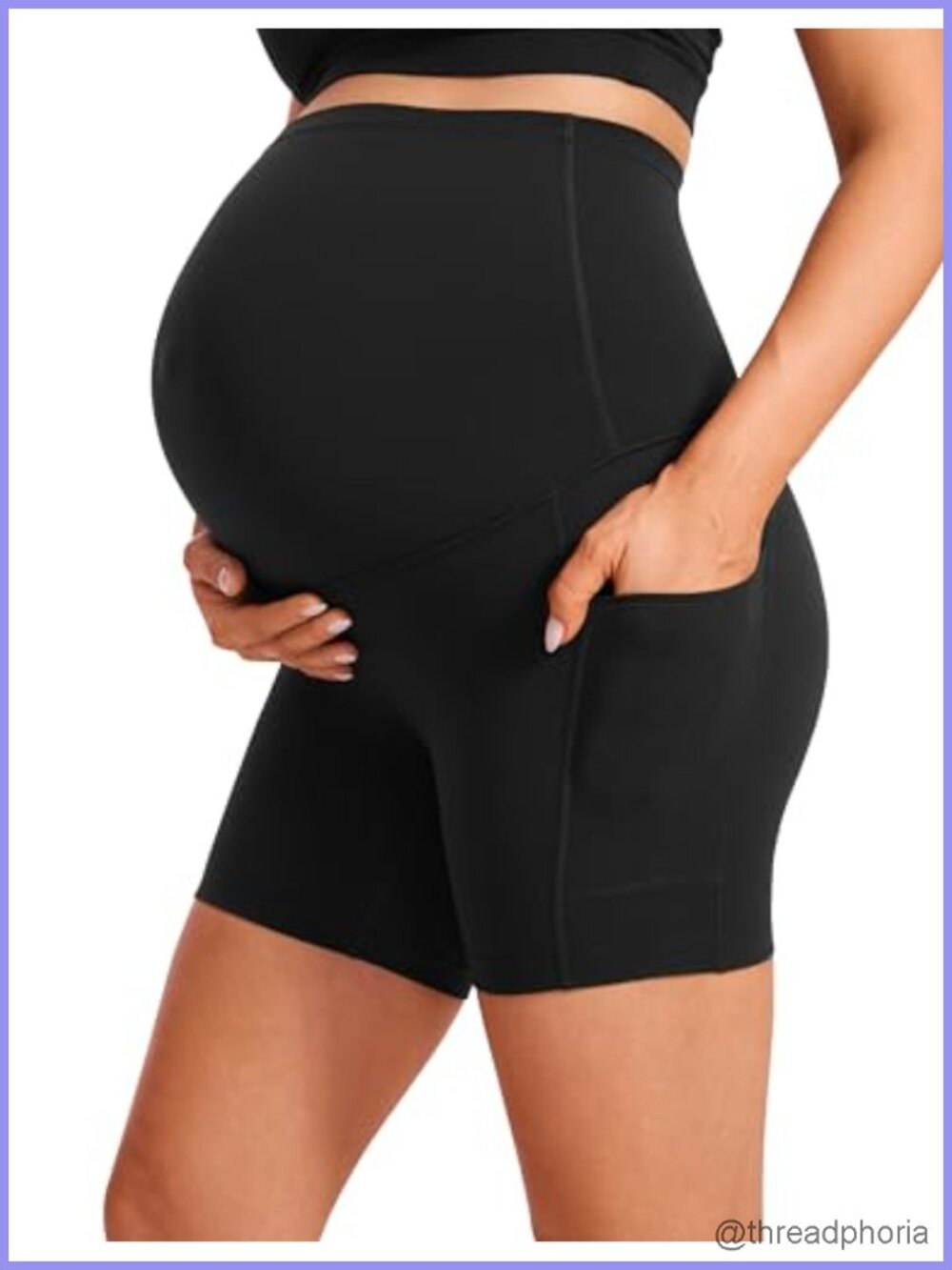 Maternity Biker Shorts Pockets 5" High Rise Butterluxe